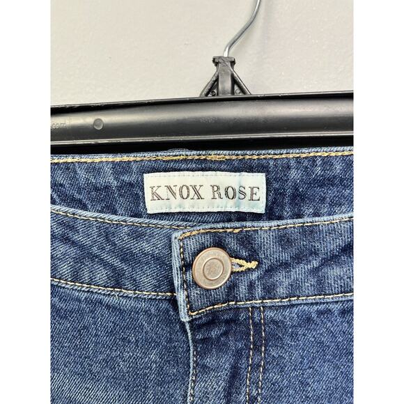 Knox Rose Jeans Womens 14 Crop Medium Wash Aztec Stripe Stretch Boho Blue Denim - Picture 7 of 7